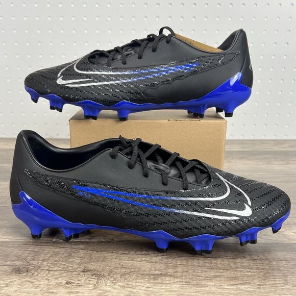 Nike Phantom GX Club FG MG Black Blue Soccer Cleats Mens Size 11.5 DD9473 040 - Picture 1 of 10